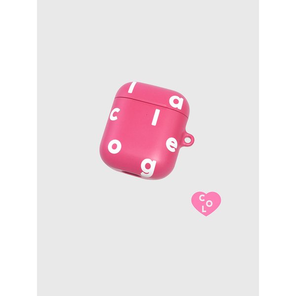 Logo Alphabet Airpods Case (Pink)
