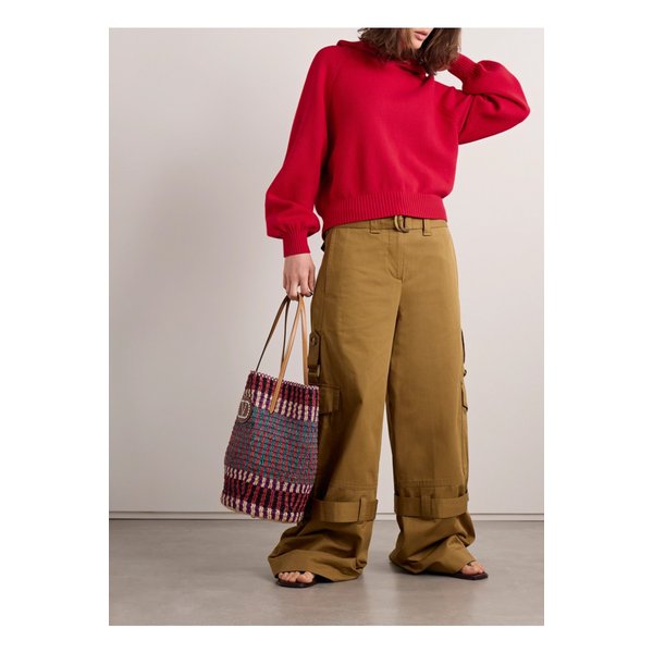 라 리뉴 질 플리츠 코튼 후디 레드 46376663162851567