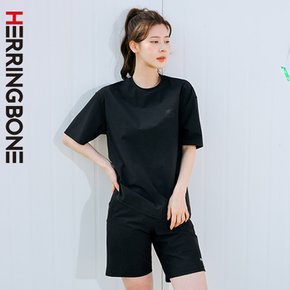 여자 래쉬가드세트 루즈핏 수영복 반팔 반바지 스윔 팬츠 비치웨어 RG346 AF309