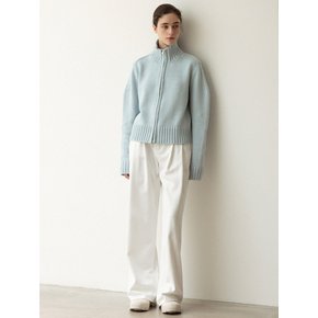 cotton cozy two way zip-up cardigan (light blue)