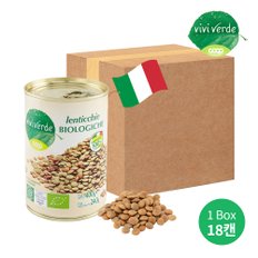 COOP 비비베르데 이탈리아 유기농 렌틸콩(렌즈콩) 400g 18캔 무첨가물 Non GMO
