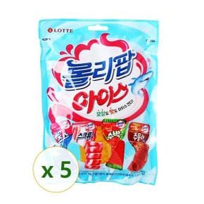 롯데 롤리팝 아이스 132g(12개입) x 5개 / 막대 사탕 죠스 스크류바 수