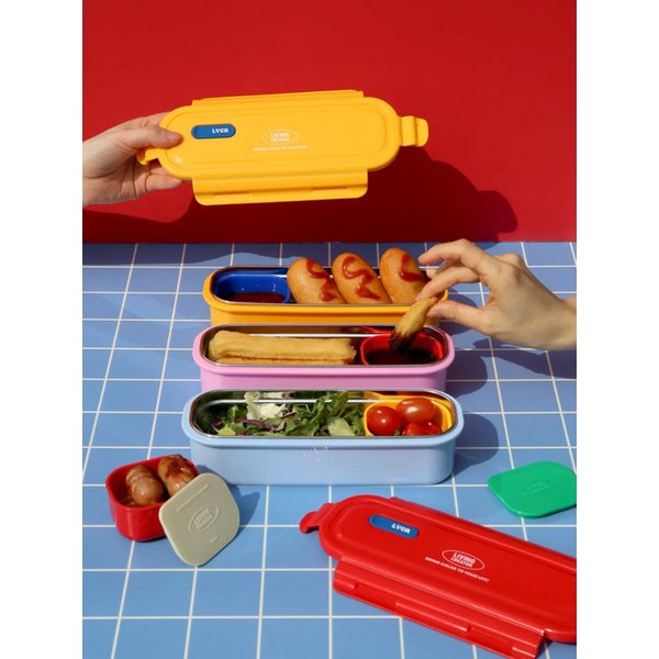 미니 소스통 100ml 3종 세트 (2colors) 간식 소스 밀폐용기 도시락