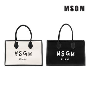 [MSGM]키즈 로고 프린팅 백 L  블랙/화이트 029496