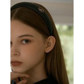 VOLUME LEATHER HAIRBAND_BLACK