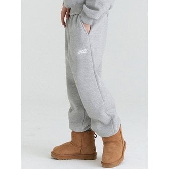 오실롯주니어 E06 기모 미니로고 조거팬츠(그레이)