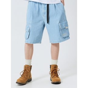 DENIM CARGO POCKET SHORTS [2 COLOR]