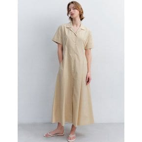 open collar dress_beige