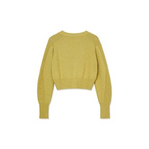 Women Crop Cardigan_Yellow