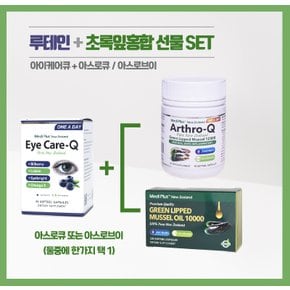 뉴질랜드 메디플러스 아이케어큐+아스로큐 루테인+초록잎홍합 선물세트