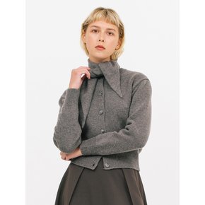 wool muffle cardigan_gray