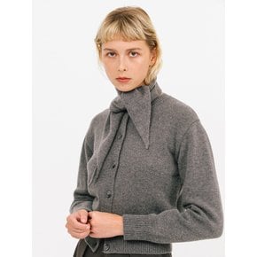 wool muffle cardigan_gray