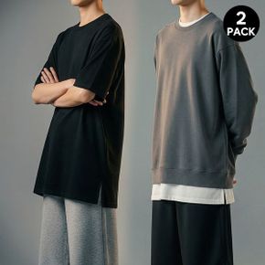 16수 남자 반팔티 면 두꺼운 티셔츠 레이어드 이너 반팔티 무지티 2PACK_P419362727