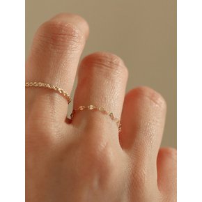 14K gold beve chain ring