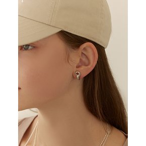 [연말 스페셜 6mm+10mm 진주귀걸이 증정] Two round ring earring