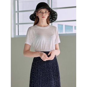 LINEN ROUND HALF T_WHITE