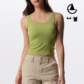 딥 스퀘어넥 크롭 브라탑 캡나시 필라테스복 rs7092