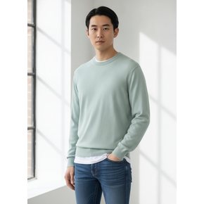 경량 코튼 크루넥 스웨터 1344620