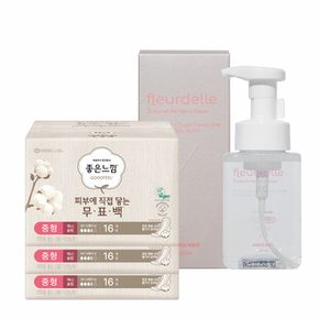 [셋트구성] 플레프델 발란서 워시 300ml 1개+좋은느낌 유기농순면 중형(16매) 3개