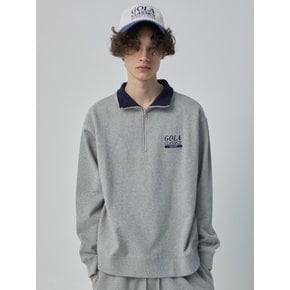 SERIF LOGO HALF ZIP SWEATSHIRTS [MELANGE]