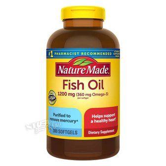 GNC 네이처메이드 피쉬오일 1200mg 소프트젤 300정 NATURE MADE FISH OIL