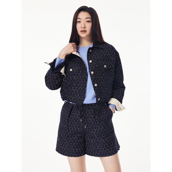 드로스트링 헴  크롭 자켓_네이비 7215210202