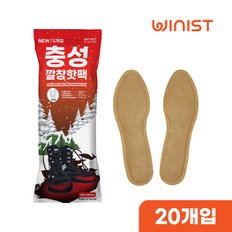 NEW충성 핫팩 깔창형 중형(230mm) 4팩(20켤레) 등산, 캠핑, 아웃도어, 발바닥, 발난로 군용 국내산 최신품