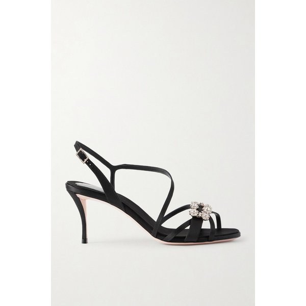 에플로레센스 크리스탈 장식 새틴 샌들 46376663162990059