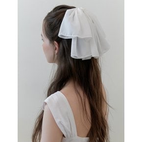 elegant draping ribbon hair pin - white