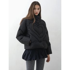 Heart Puffer Jacket Matte Black