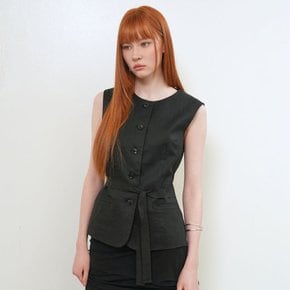 WOMAN 린넨 클래식 베스트 [BLACK] / GF2LWV501