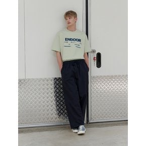 Twisted curved roll-up pants (navy)