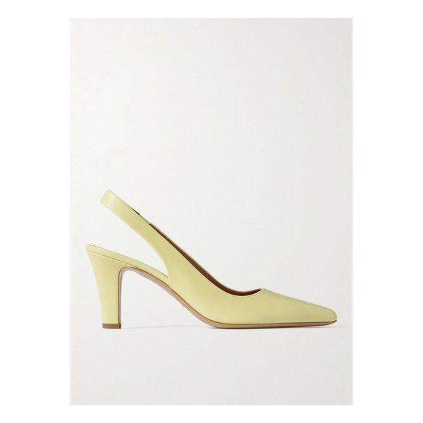 벨 가죽 슬링백 펌프스 파스텔 옐로 1647597350927005