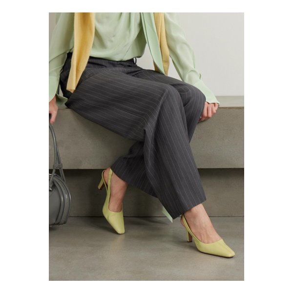 벨 가죽 슬링백 펌프스 파스텔 옐로 1647597350927005