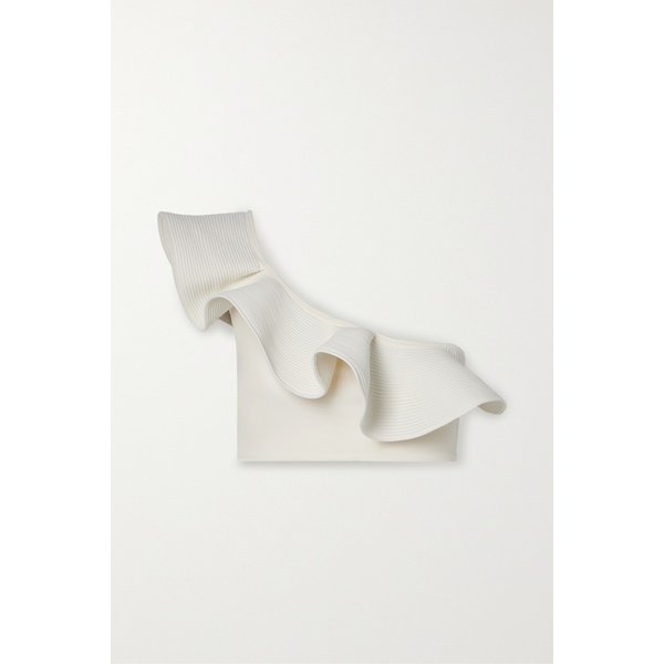 요한나오르티즈 넷 서스테인 마린 원 숄더 러플 리브 비키니 탑 1647597321757945