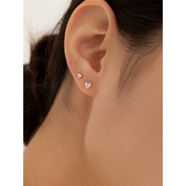 14k 퓨어 하트 스톤 귀걸이 (14k골드) LFE43