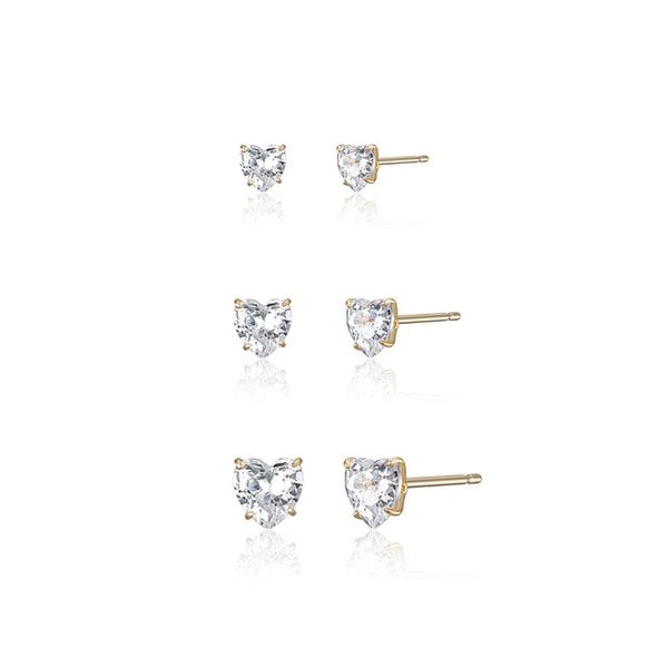 14k 퓨어 하트 스톤 귀걸이 (14k골드) LFE43