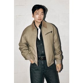 코듀로이 카라 배색 패딩 블루종(B243JP310P)