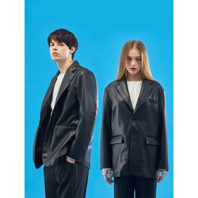 UNISEX 오버핏 마일드레더 블레이저 자켓