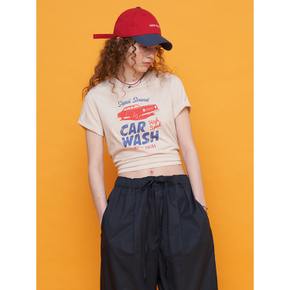 Car Wash Crop TShirt  Ivory (MS4542W510)