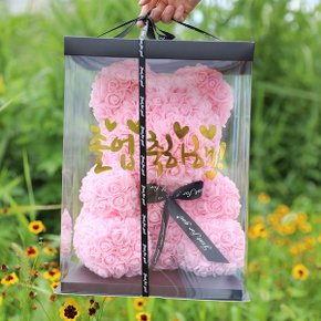 레터링문구 플라워베어 장미곰돌이 꽃다발선물