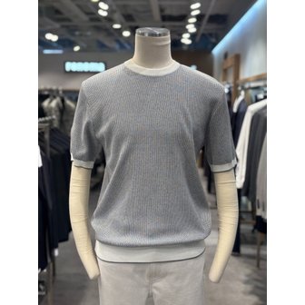 레노마 [파주점] 남성 S/S 그레이 투톤 라운드 니트 RRBMKT55A