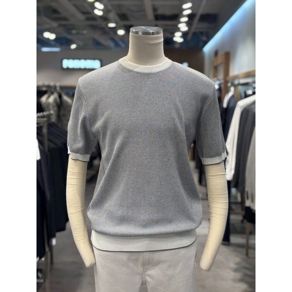 [파주점] 남성 S/S 그레이 투톤 라운드 니트 RRBMKT55A