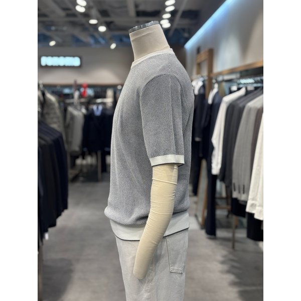 [파주점] 남성 S/S 그레이 투톤 라운드 니트 RRBMKT55A