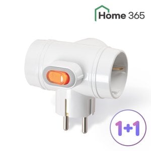 Home365 1+1 홈365 국산 T자 3구 스위치 멀티탭 / 16A 선없는 멀티탭