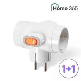 Home365 1+1 홈365 국산 T자 3구 스위치 멀티탭 / 16A 선없는 멀티탭