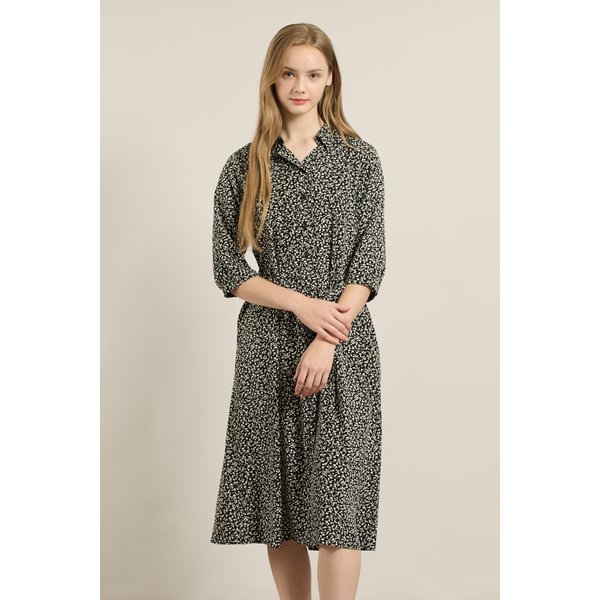 [여주점] 올앤선드리 반오픈 뒤밴딩 프린트 원피스 A5F8O625