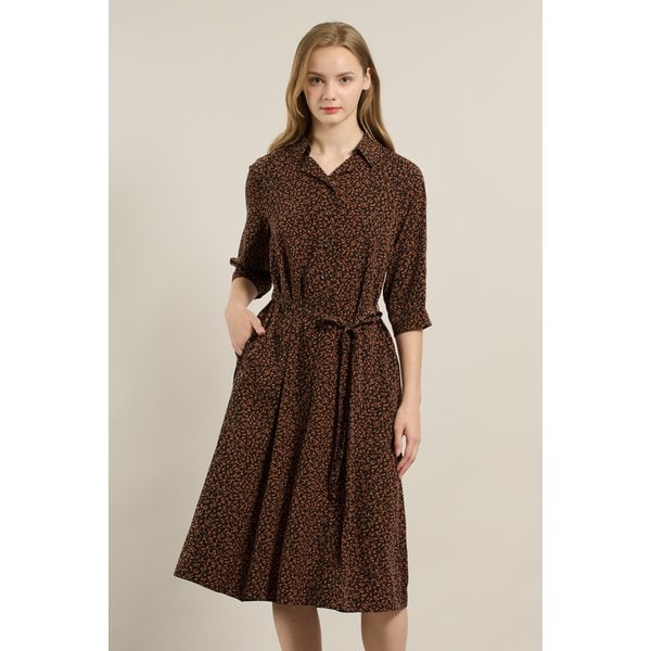 [여주점] 올앤선드리 반오픈 뒤밴딩 프린트 원피스 A5F8O625