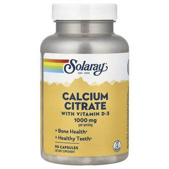 솔라레이 해외직구 Solaray 솔라레이 구연산칼슘 비타민D3 1000mg 캡슐 90정 Calcium Citrate