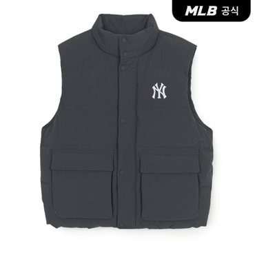 MLB [코리아공식] 메가로고 중량 패딩조끼 NY (Charcoal Grey)